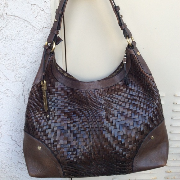 ❌SOLD❌ Cole Haan Brown Genevieve Woven Leather Hobo Bag - Picture 10 of 10